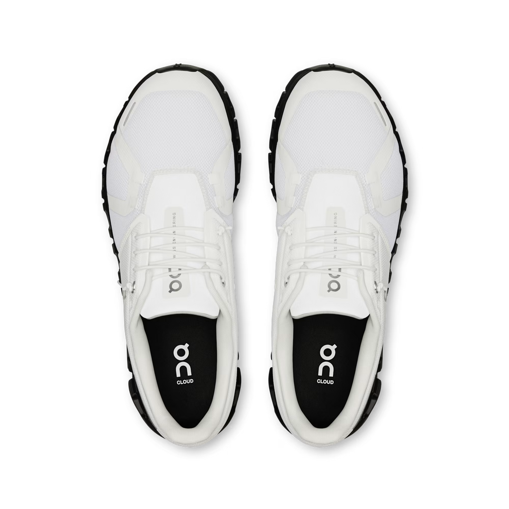 On Cloud 6 White Black - vue de dessus