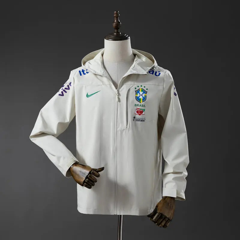 Nike Brésil CBF veste coupe-vent crème - face