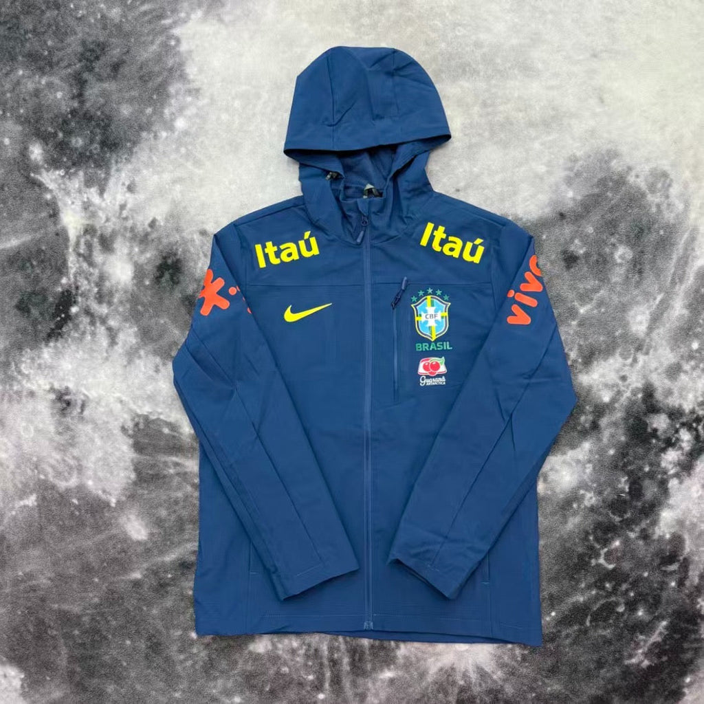 Nike Brésil CBF veste coupe-vent bleu roi - à plat