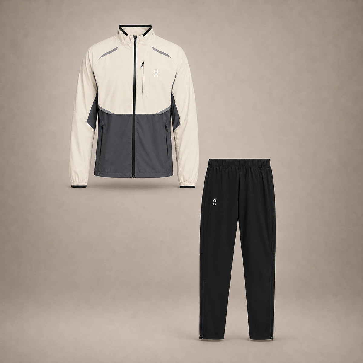 On — Ensemble veste sans capuche + pantalon — Blanc / Gris