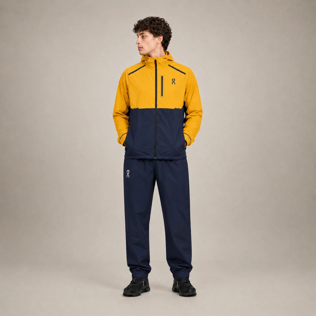 On — Ensemble veste à capuche + pantalon — Orange / Bleu