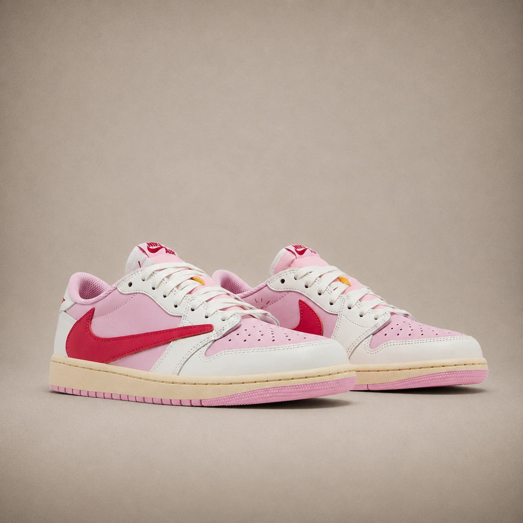Nike Air Jordan 1 Low OG × Travis Scott — Dark Pony / Pink Oxford