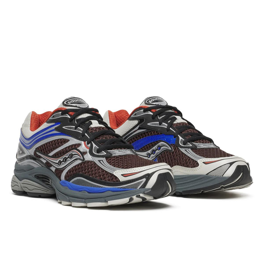 Saucony ProGrid Omni 9 — Marron / Bleu / Rouge