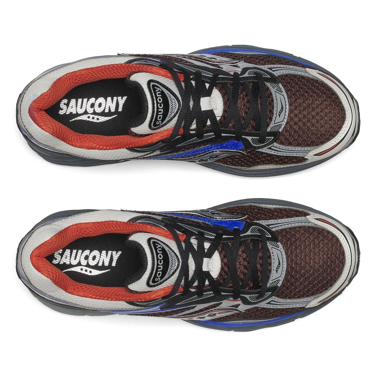 Saucony ProGrid Omni 9 — Marron / Bleu / Rouge