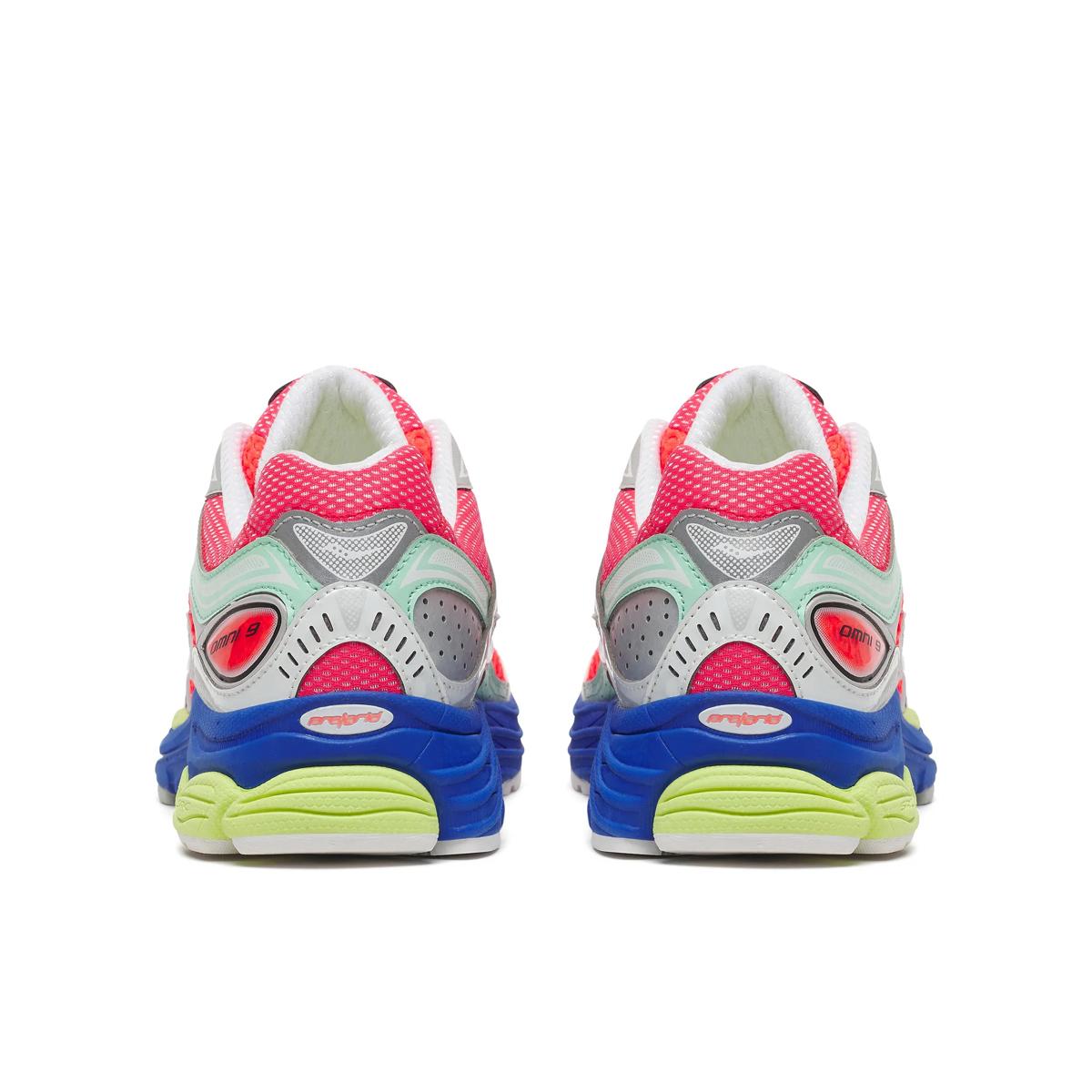 Saucony ProGrid Omni 9 — Rose fluo / Bleu