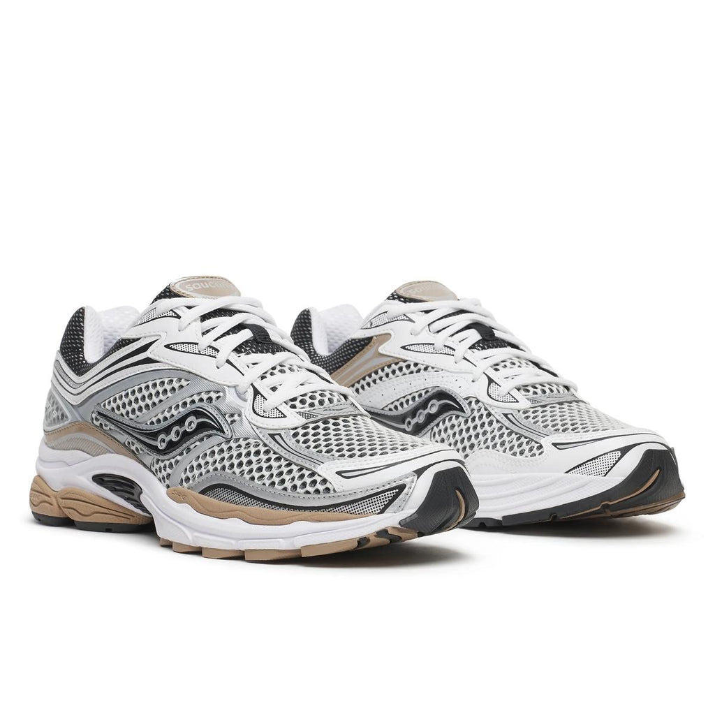 Saucony ProGrid Omni 9 — Argent / Beige / Noir
