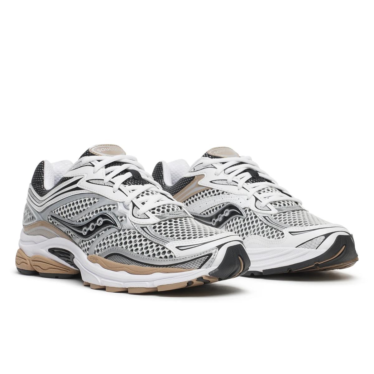 Saucony ProGrid Omni 9 — Argent / Beige / Noir