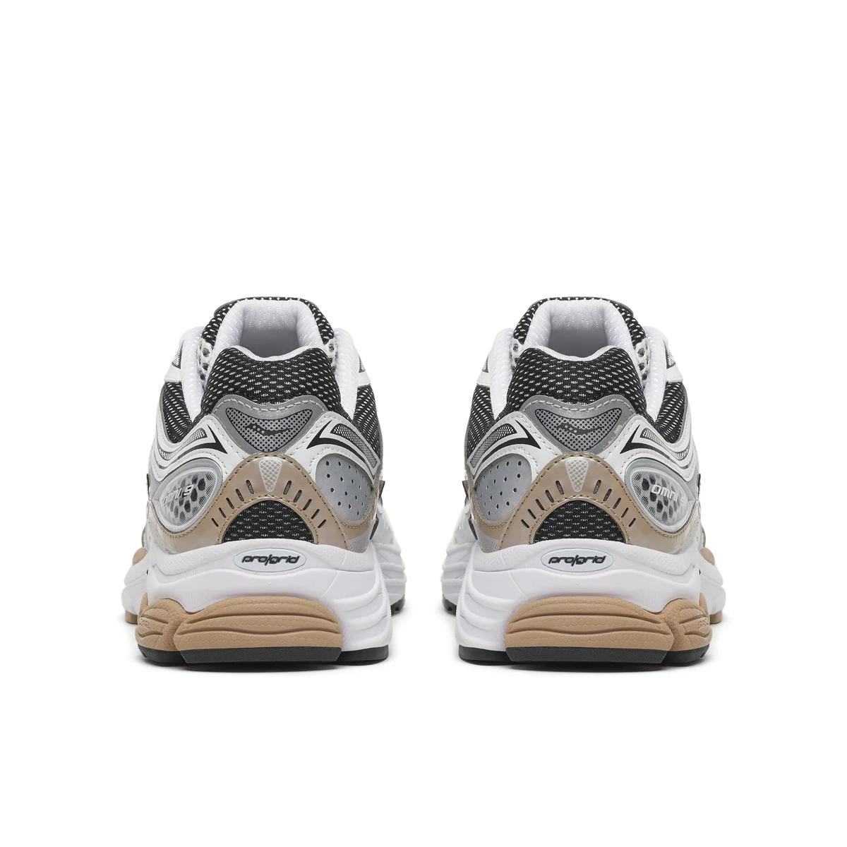 Saucony ProGrid Omni 9 — Argent / Beige / Noir
