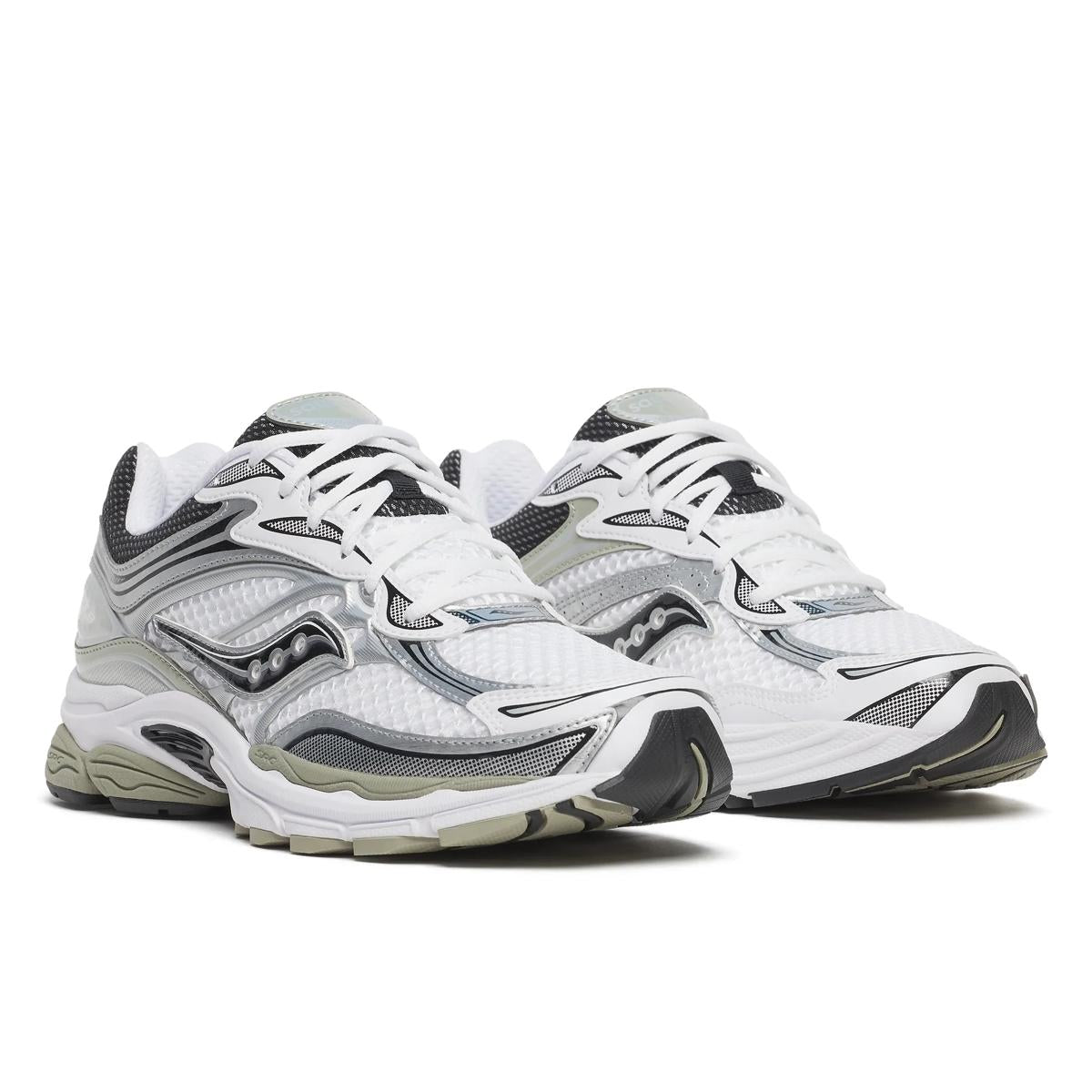 Saucony ProGrid Omni 9 — Blanc / Argent / Noir