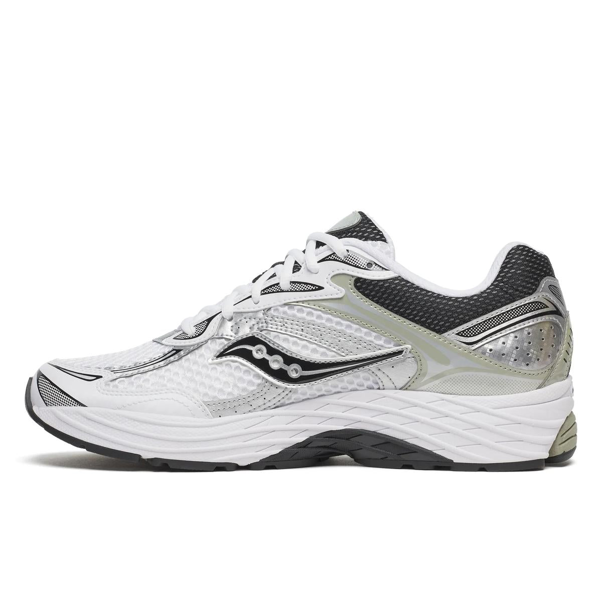 Saucony ProGrid Omni 9 — Blanc / Argent / Noir