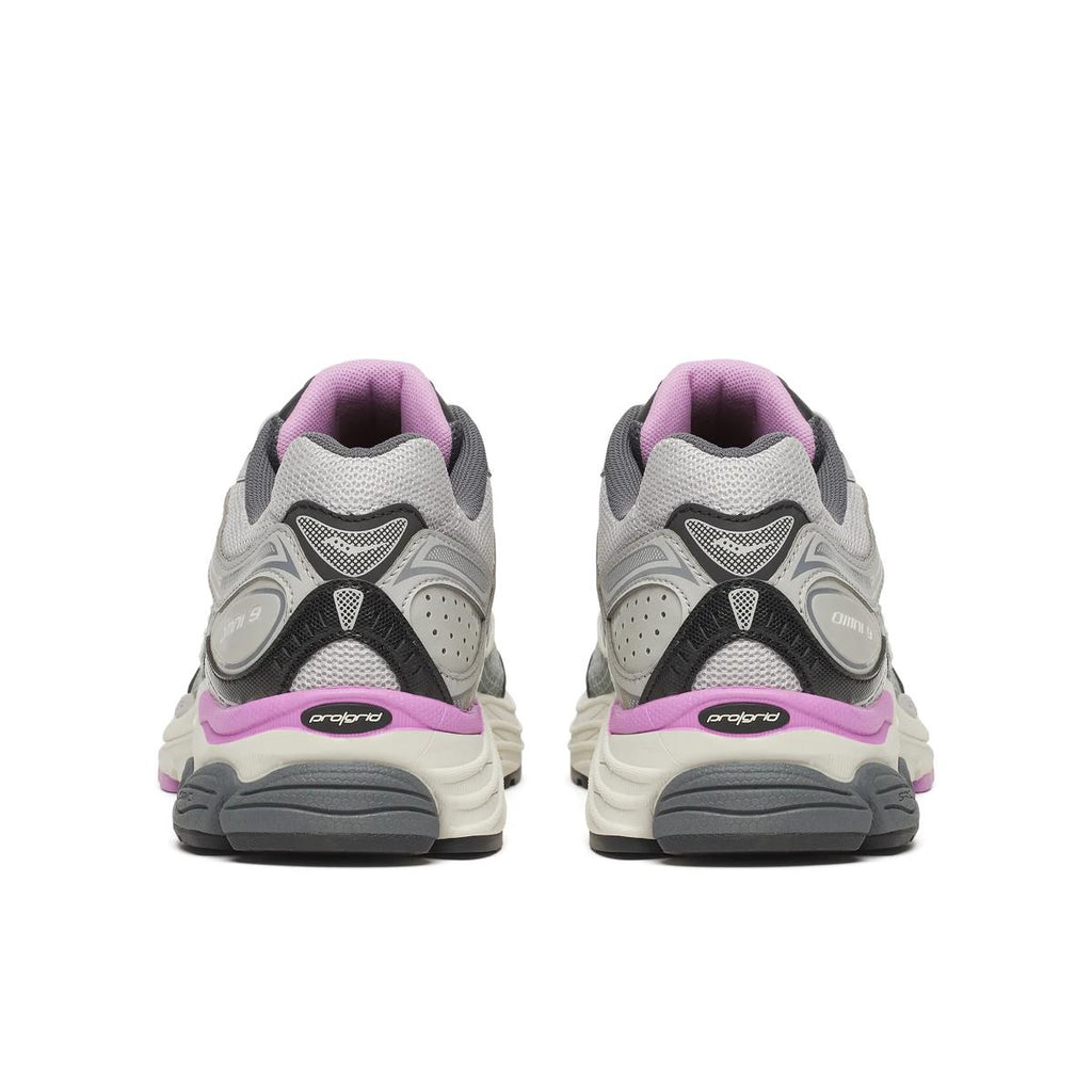 Saucony ProGrid Omni 9 — Gris / Lilas / Jaune