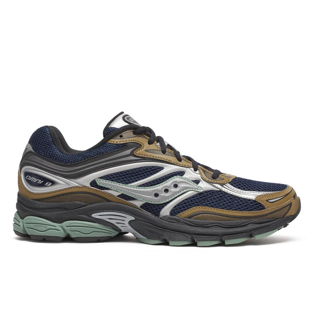 Saucony ProGrid Omni 9 — Marine / Marron / Vert