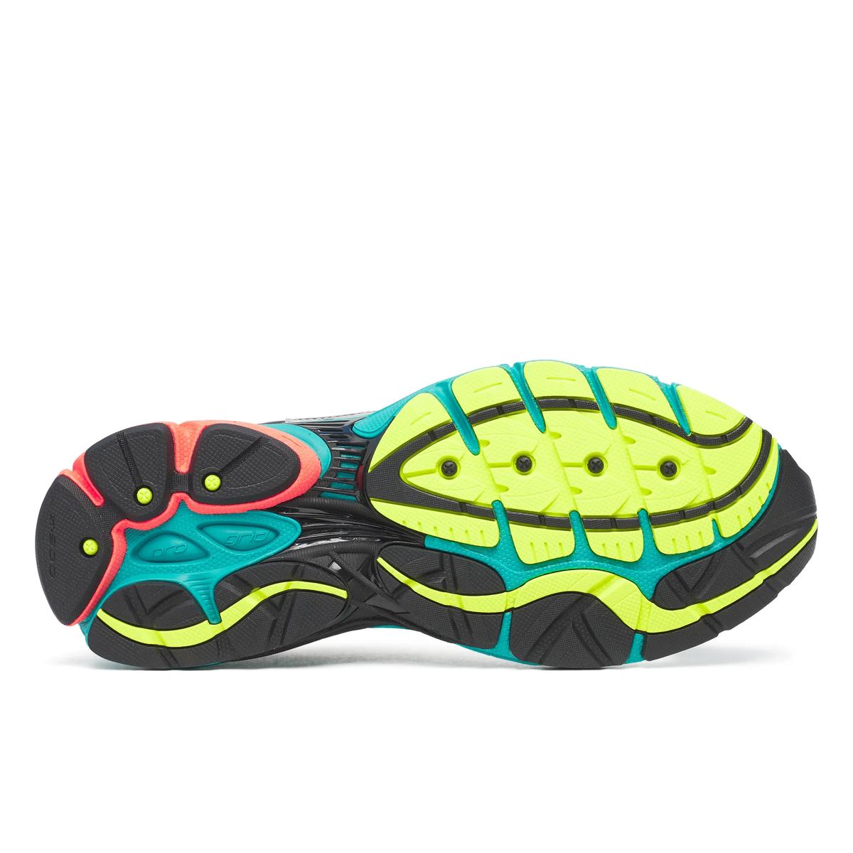 Saucony ProGrid Omni 9 — Argent / Sarcelle / Jaune fluo