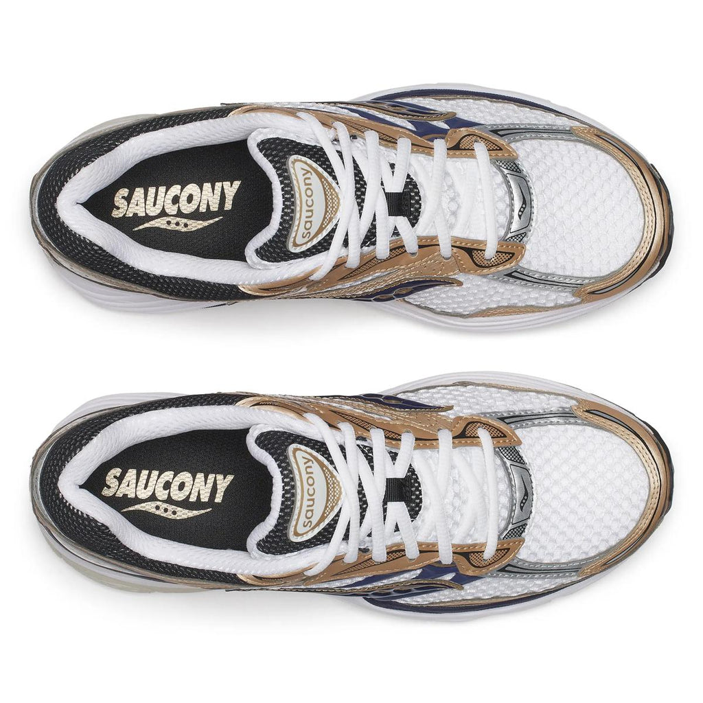 Saucony ProGrid Omni 9 — Blanc / Beige / Marine