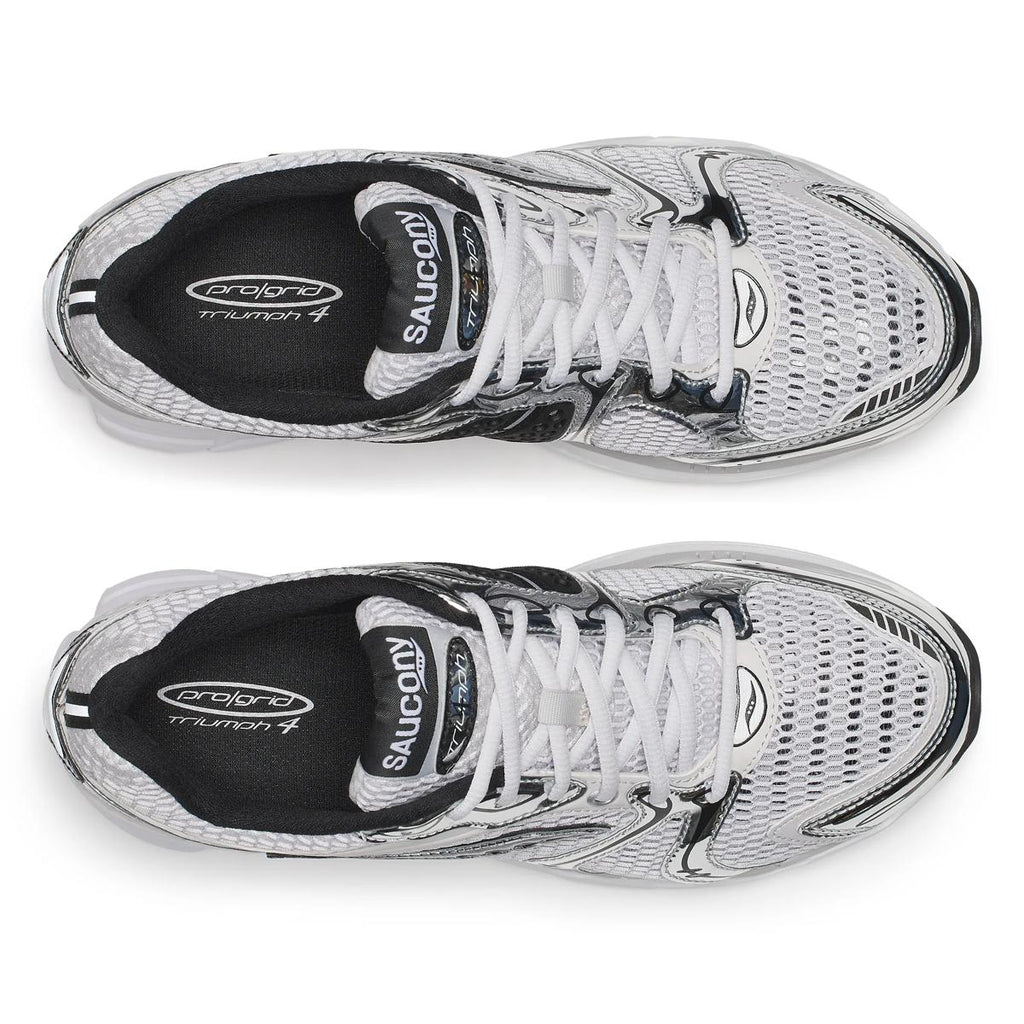 Saucony ProGrid Triumph 4 — Blanc / Noir / Argent