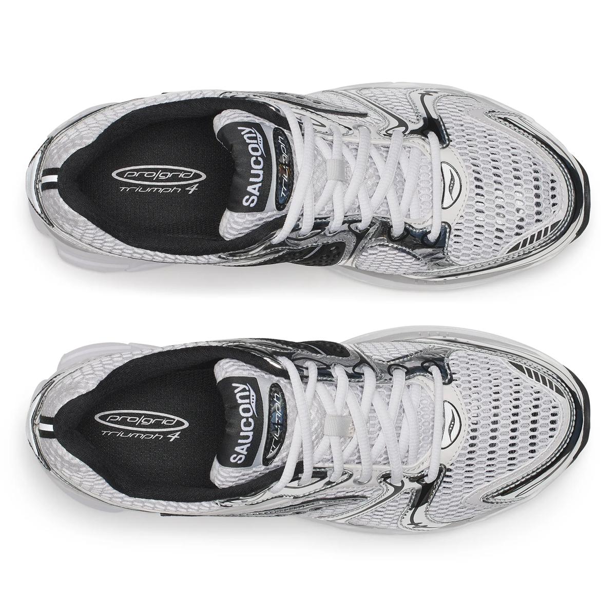 Saucony ProGrid Triumph 4 — Blanc / Noir / Argent