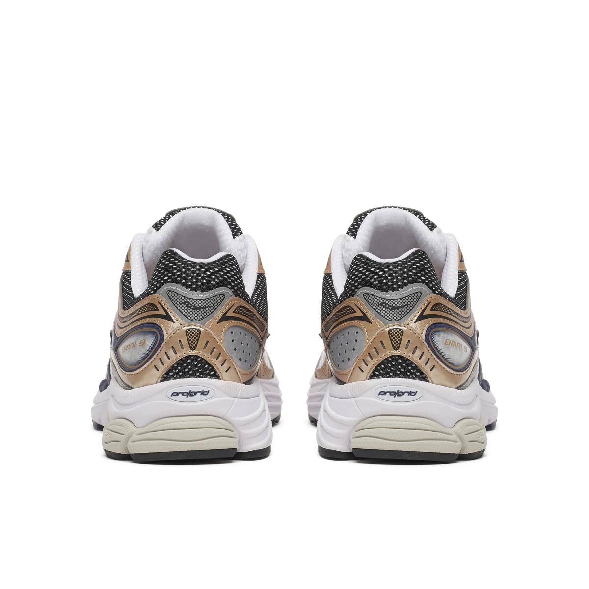 Saucony ProGrid Omni 9 — Blanc / Beige / Marine