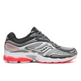 Saucony ProGrid Omni 9 — Argent / Noir / Rouge fluo