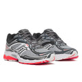 Saucony ProGrid Omni 9 — Argent / Noir / Rouge fluo