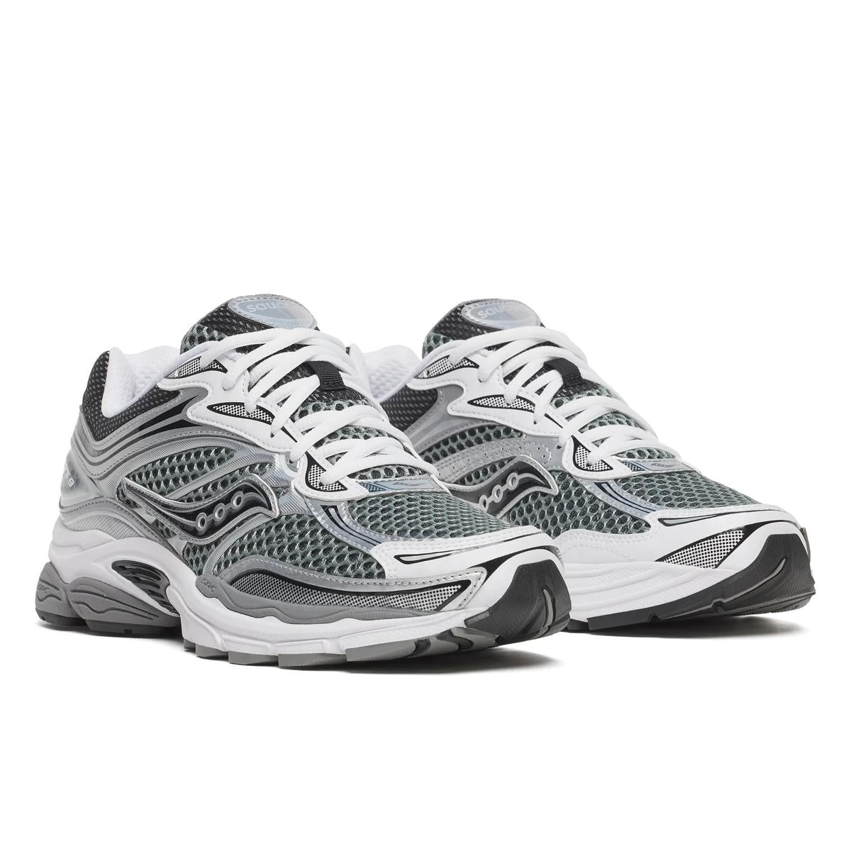 Saucony ProGrid Omni 9 — Gris / Argent / Blanc
