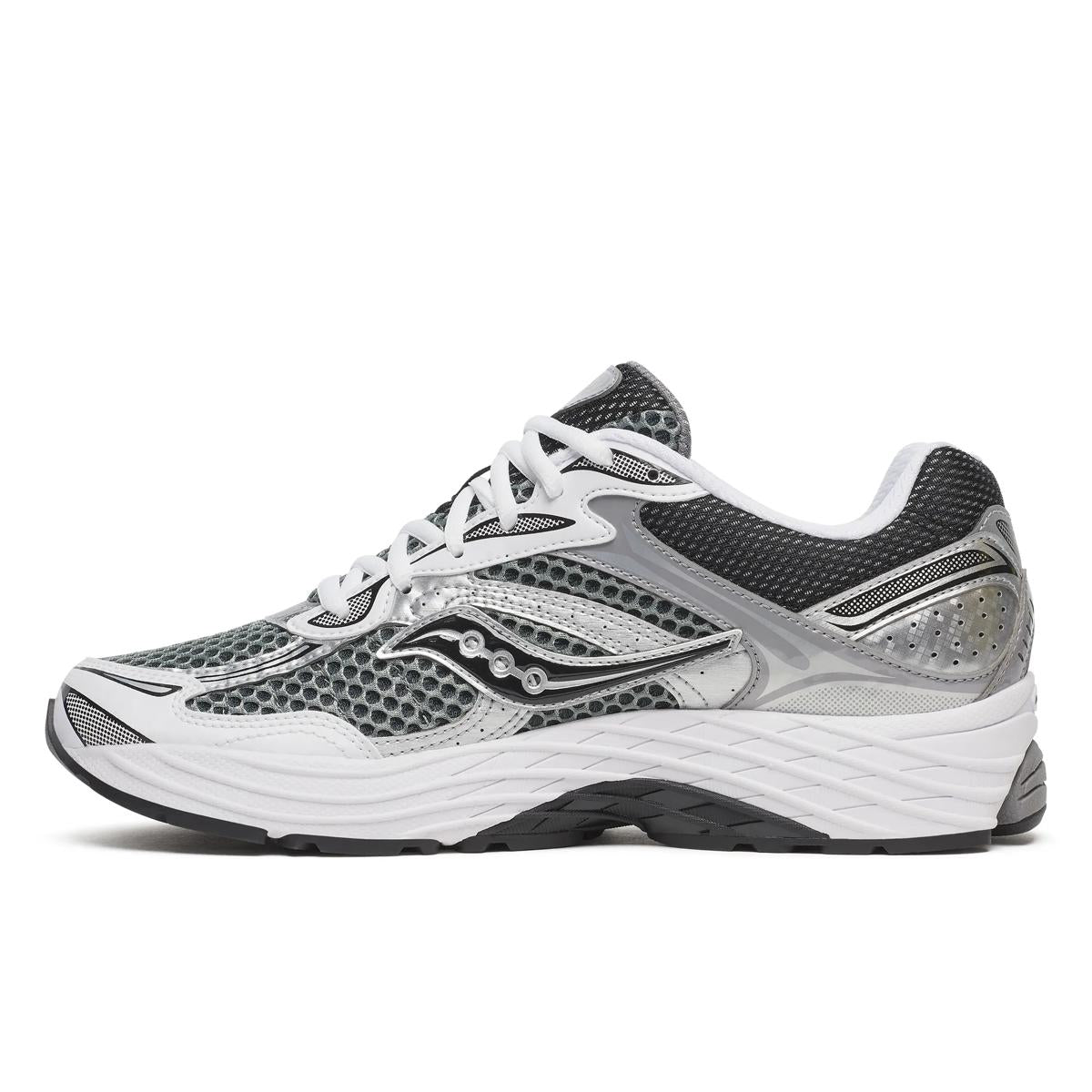 Saucony ProGrid Omni 9 — Gris / Argent / Blanc