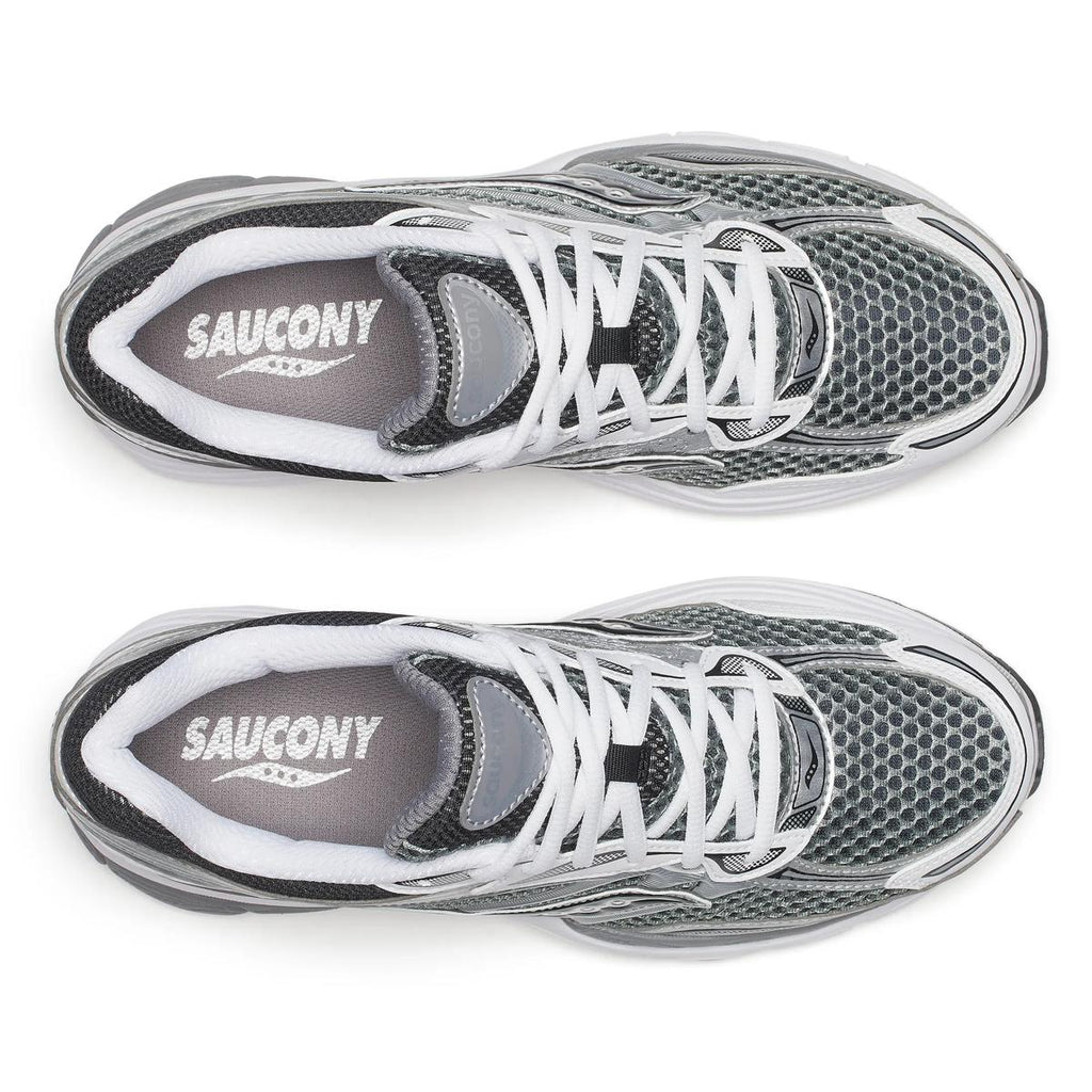 Saucony ProGrid Omni 9 — Gris / Argent / Blanc