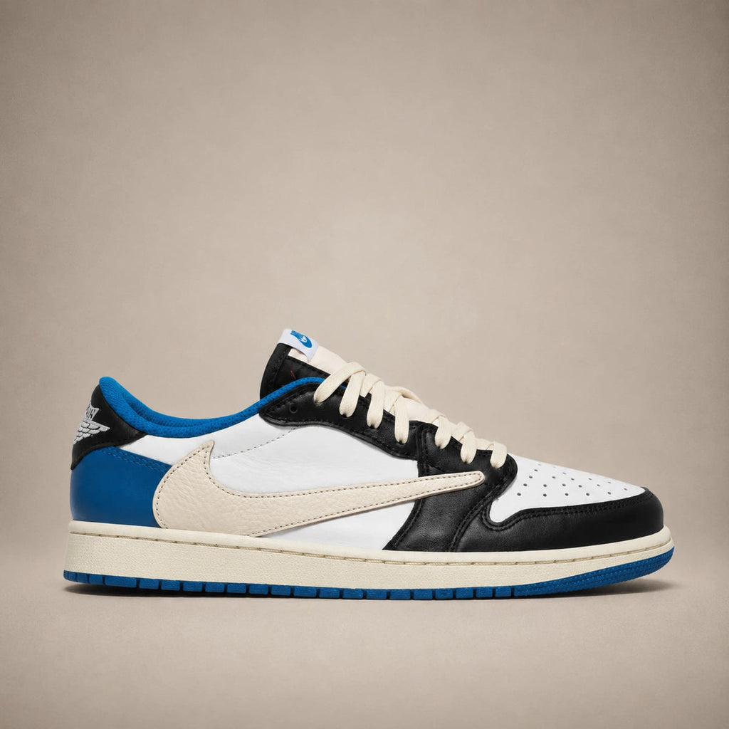 Nike Air Jordan 1 Low OG × Travis Scott — Fragment Military Blue
