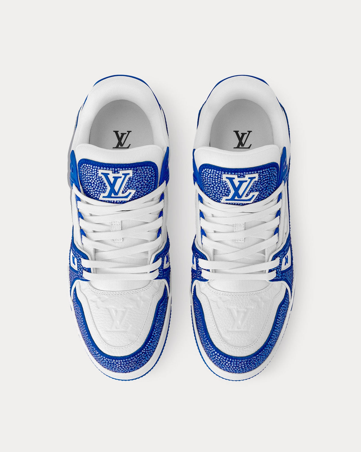 LV Trainer Bleu / Blanc cristaux
