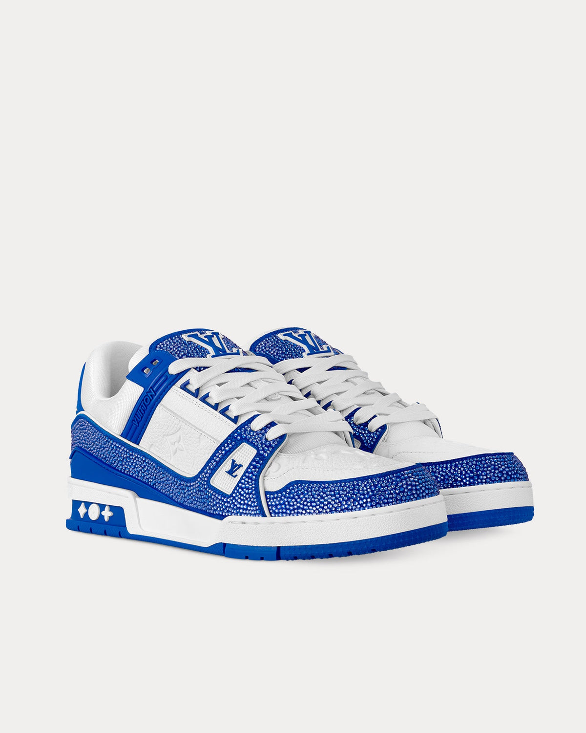 LV Trainer Bleu / Blanc cristaux