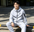 Nike Tech Fleece ensemble gris chiné porté